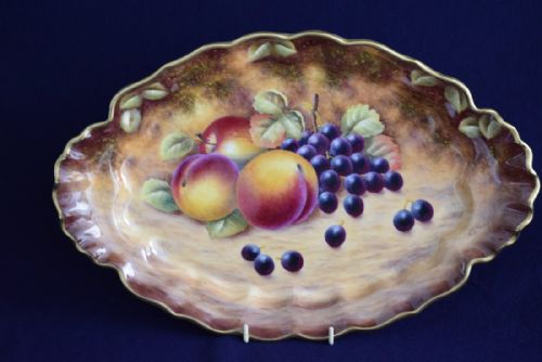ROYAL WORCESTER LARGE FRUIT DECORATED TUREEN COVER AND STAND - ADDITIONAL PHOTO 2