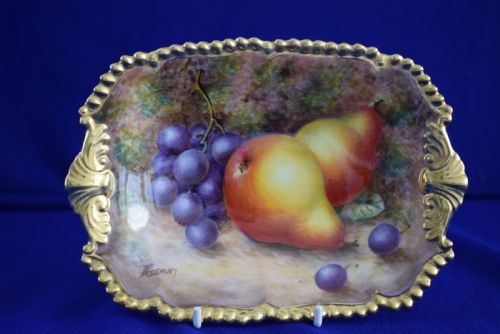 royal worcester fruit painted rope edge bon bon dish by freeman - CATEGORY: ANTIQUE CERAMICS - DATED 1960