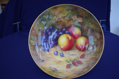royal worcester large bowl decorated fruit by hh price - CATEGORY: ANTIQUE CERAMICS - DATED 1930