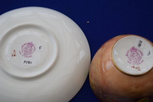 ROYAL WORCESTER FRUIT PAINTED CUP AND SAUCER BY H AYRTON - ADDITIONAL PHOTO 3