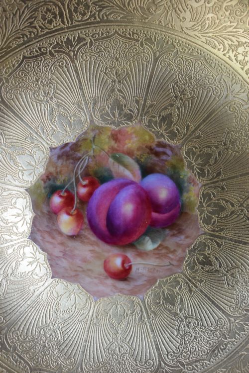 ROYAL WORCESTER GILT AND FRUIT PLATE - ADDITIONAL PHOTO 2