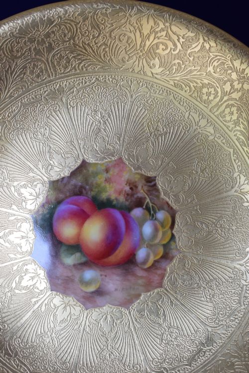 ROYAL WORCESTER GILT AND FRUIT PLATE - ADDITIONAL PHOTO 2