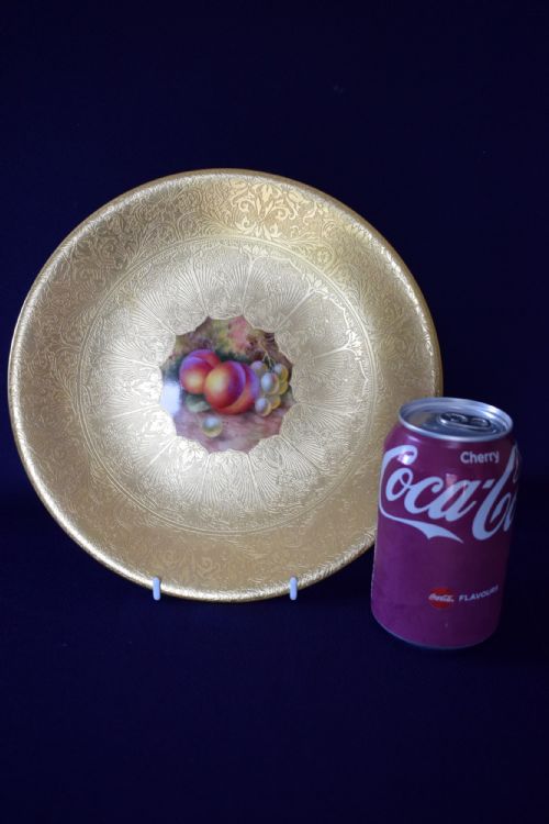 ROYAL WORCESTER GILT AND FRUIT PLATE - ADDITIONAL PHOTO 1