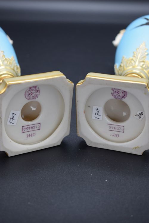 ROYAL WORCESTER PAIR OF VASES DECORATED BY C BALDWYN - ADDITIONAL PHOTO 3