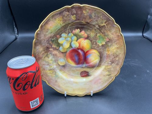 ROYAL WORCESTER PAINTED FRUIT CABINET PLATE - ADDITIONAL PHOTO 2