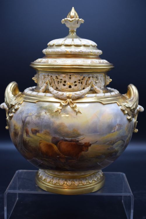 Royal Worcester Pot Pour Vase and Cover by Own Stinton