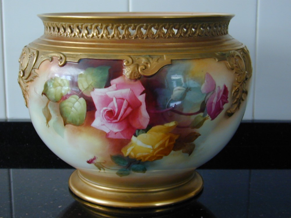 Royal Worcester artist signed Jardiniere