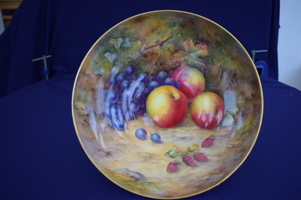 Royal Worcester large bowl decorated fruit by HH Price