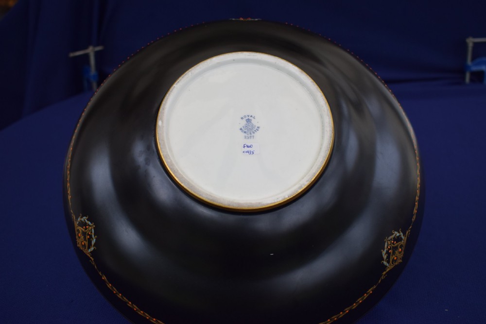 Royal Worcester large bowl decorated fruit by HH Price View VI