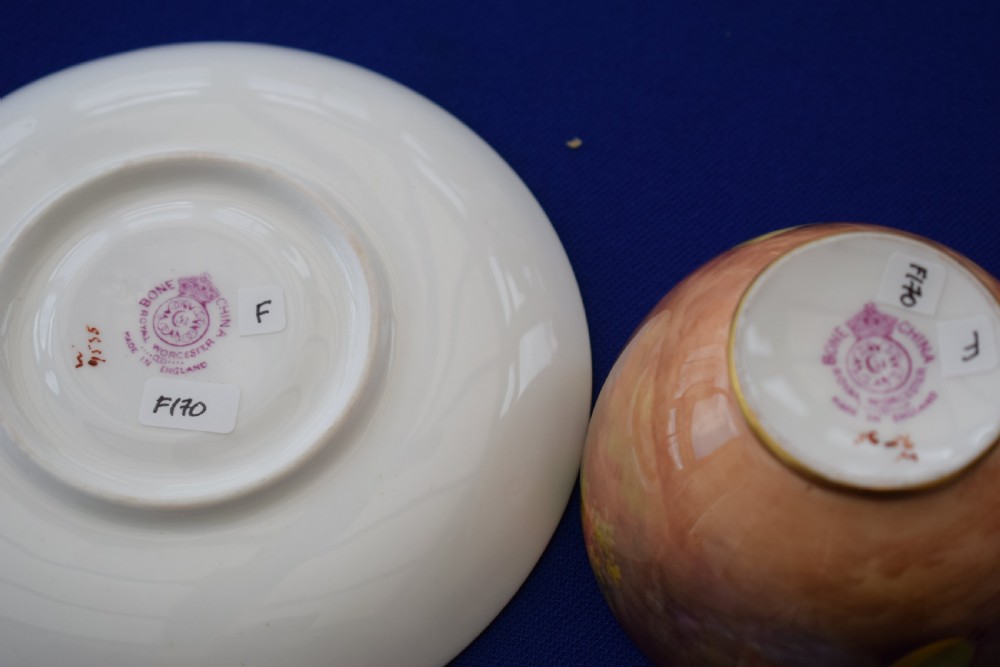 Royal Worcester fruit painted Cup and Saucer by H Ayrton View IV