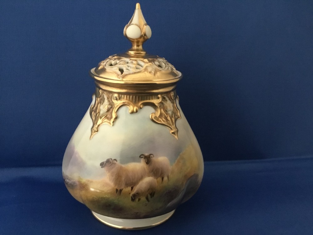 Royal Worcester pot pourri vase and cover by Harry Davis