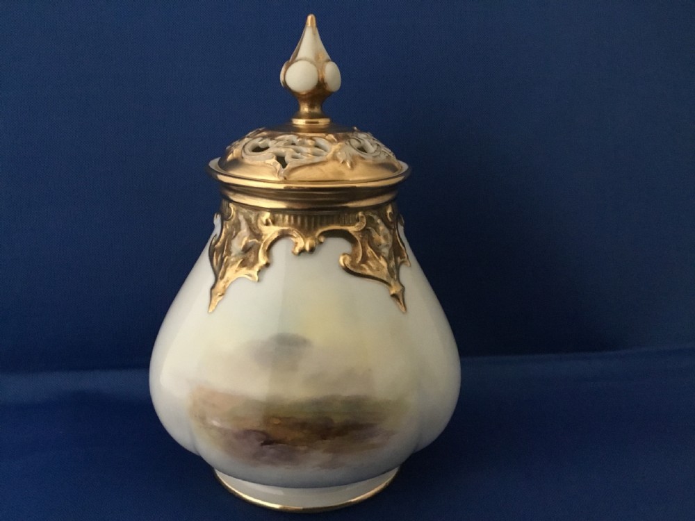 Royal Worcester pot pourri vase and cover by Harry Davis View II