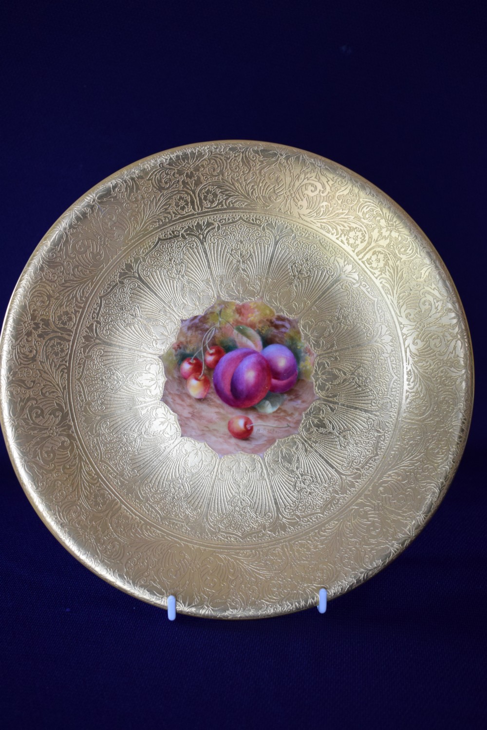 Royal Worcester gilt and fruit plate