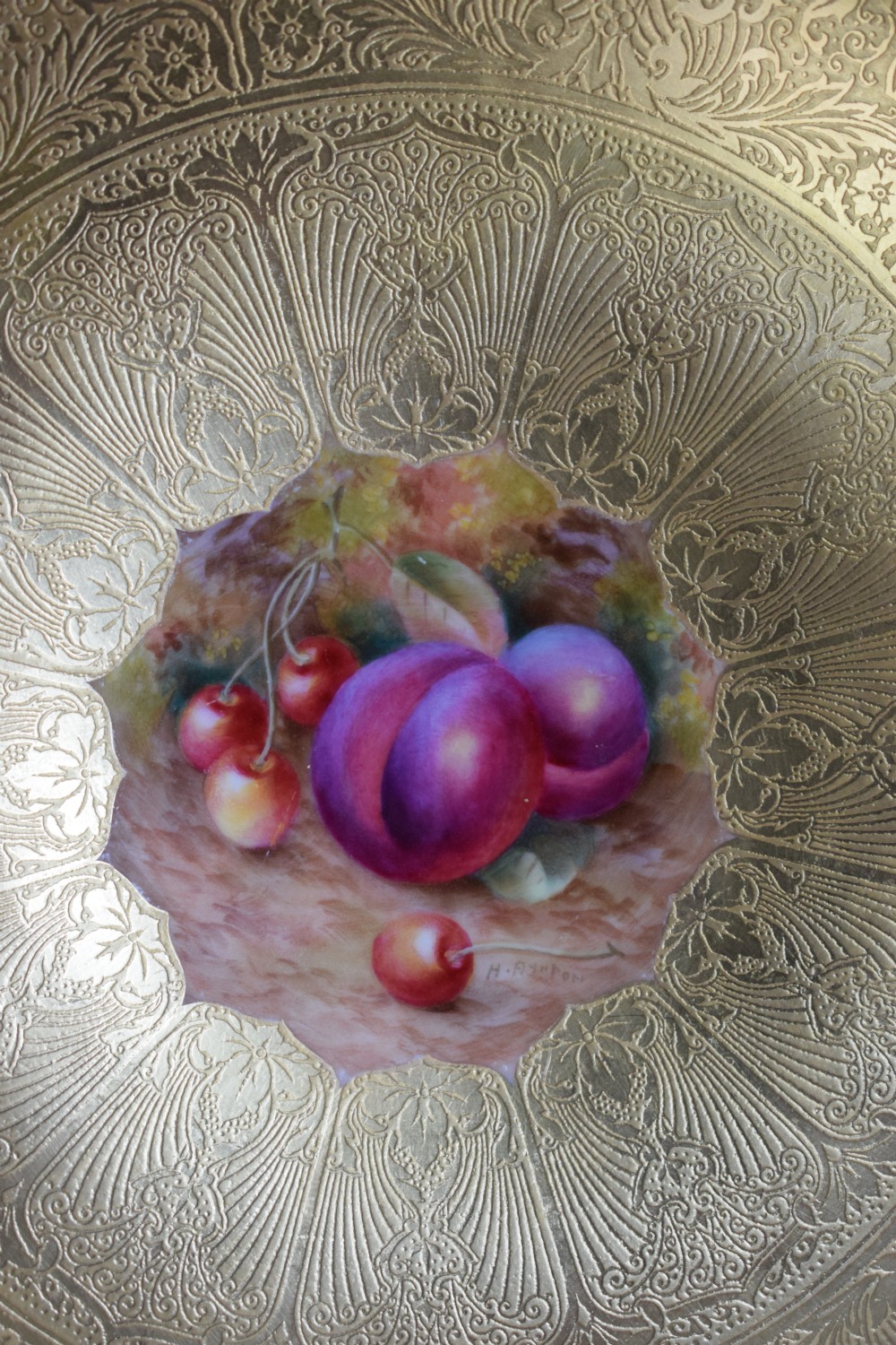 Royal Worcester gilt and fruit plate View III