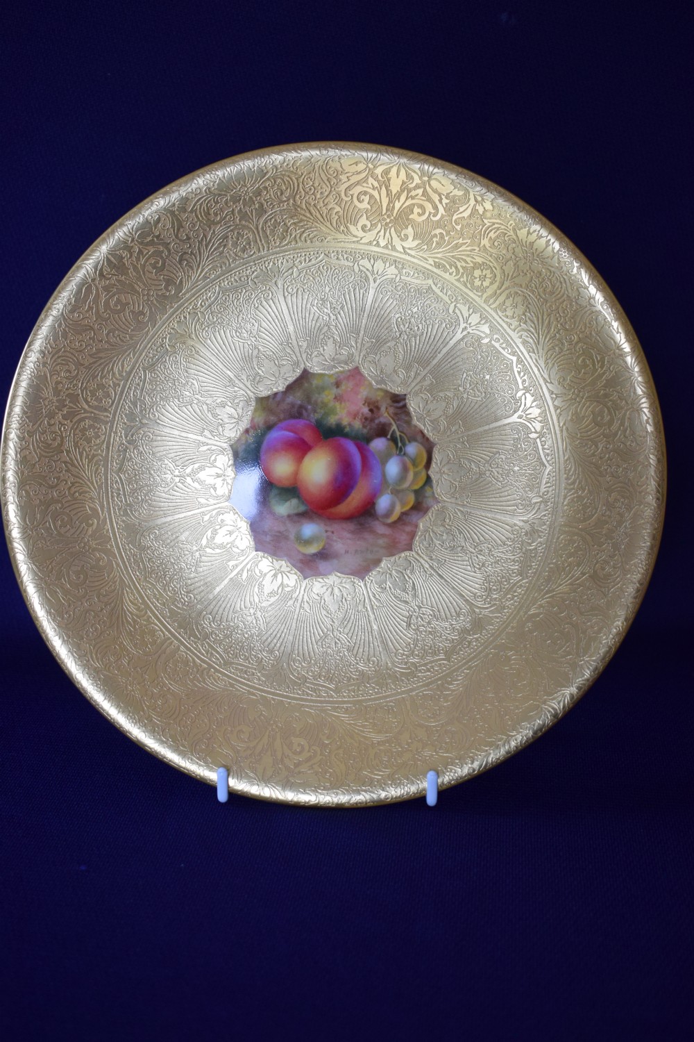 Royal Worcester gilt and fruit plate