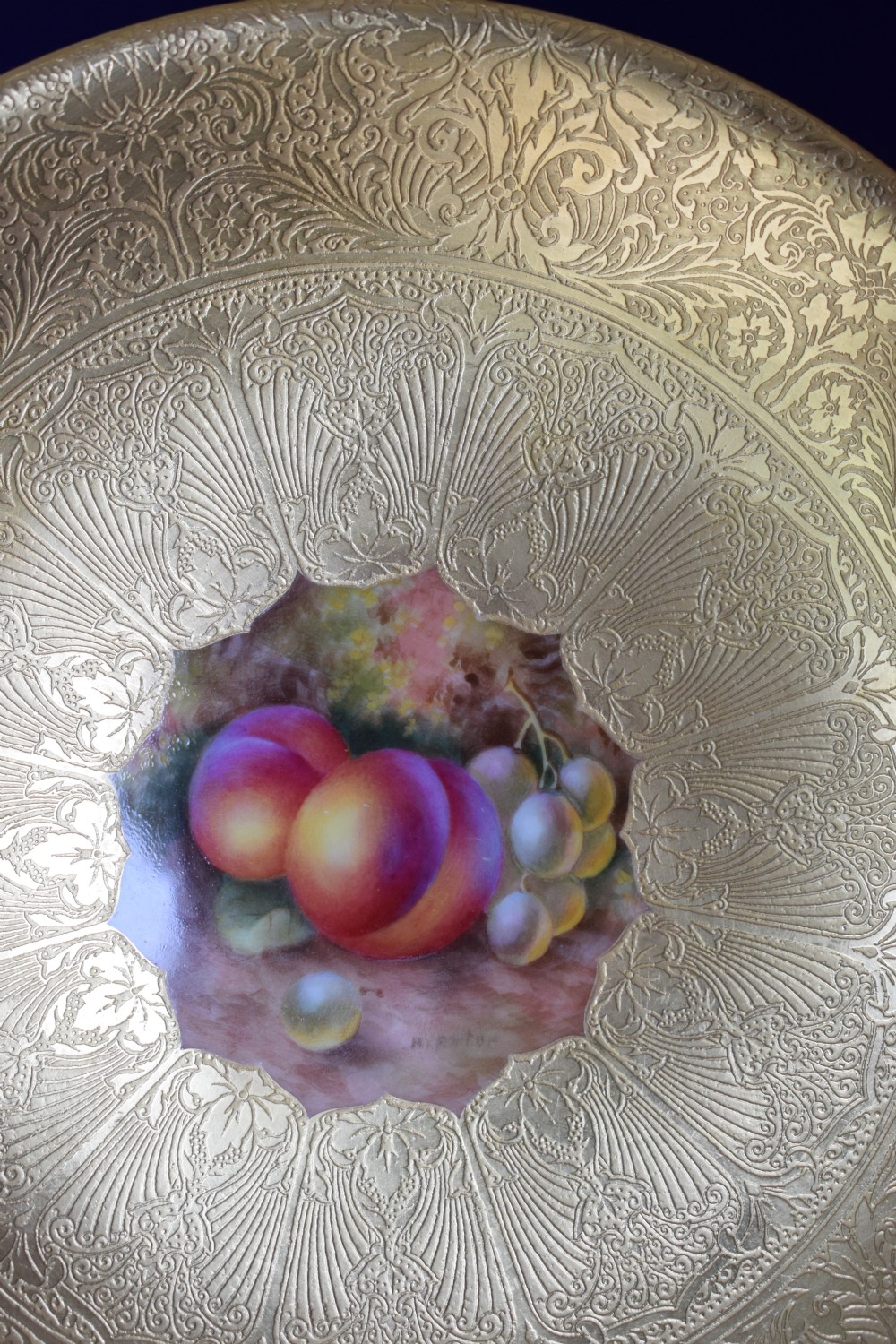 Royal Worcester gilt and fruit plate View III