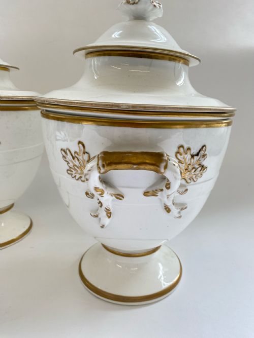A RARE AND UNUSUAL PR OF WHITE IRONSTONE ICE PAILS 1840 - ADDITIONAL PHOTO 4