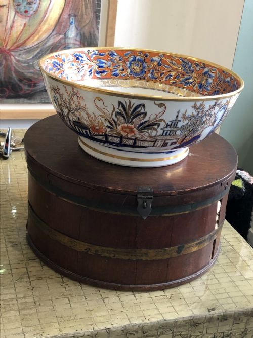 a rare and unusual english ironstone punchbowl - CATEGORY: ANTIQUE CERAMICS - DATED 19TH CENTURY