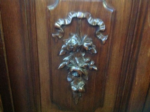 LARGE MAHOGANY BREAKFRONT FRENCH ARMOIRE - ADDITIONAL PHOTO 6