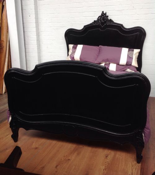 French Painted Black Bed