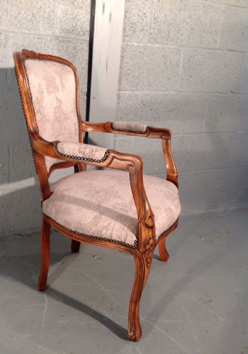 ANTIQUE FRENCH UPHOLSTERED ARMCHAIR - ADDITIONAL PHOTO 1