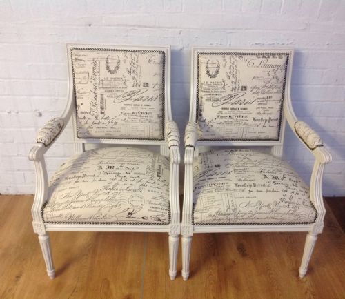 PAIR OF FRENCH UPHOLSTERED CHAIRS - ADDITIONAL PHOTO 9