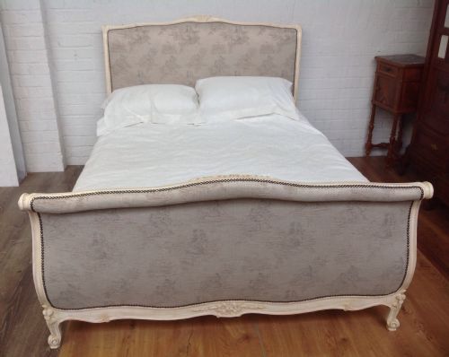 ANTIQUE FRENCH UPHOLSTERED CORBEILLE BED KINGSIZE WIDTH - ADDITIONAL PHOTO 3