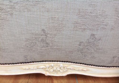 ANTIQUE FRENCH UPHOLSTERED CORBEILLE BED KINGSIZE WIDTH - ADDITIONAL PHOTO 4