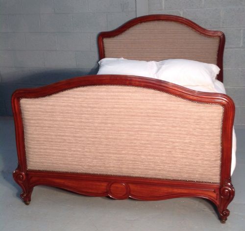 NEWLY UPHOLSTERED KINGSIZE FRENCH MAHOGANY BED - ADDITIONAL PHOTO 14