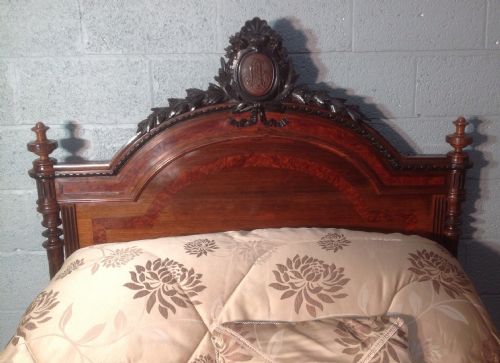 ROSEWOOD FRENCH CARVED BED - ADDITIONAL PHOTO 1