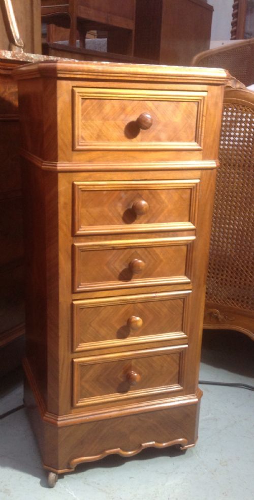 FRENCH WALNUT MARBLE TOP CABINET - ADDITIONAL PHOTO 6