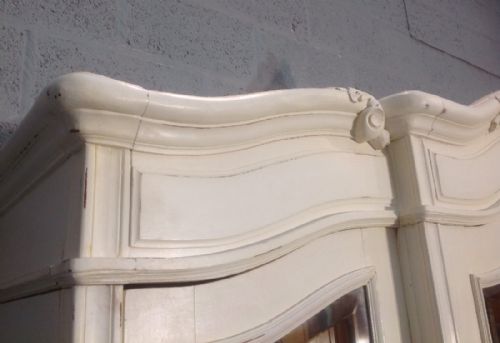 PAINTED FRENCH WALNUT TRIPLE ARMOIRE - ADDITIONAL PHOTO 2