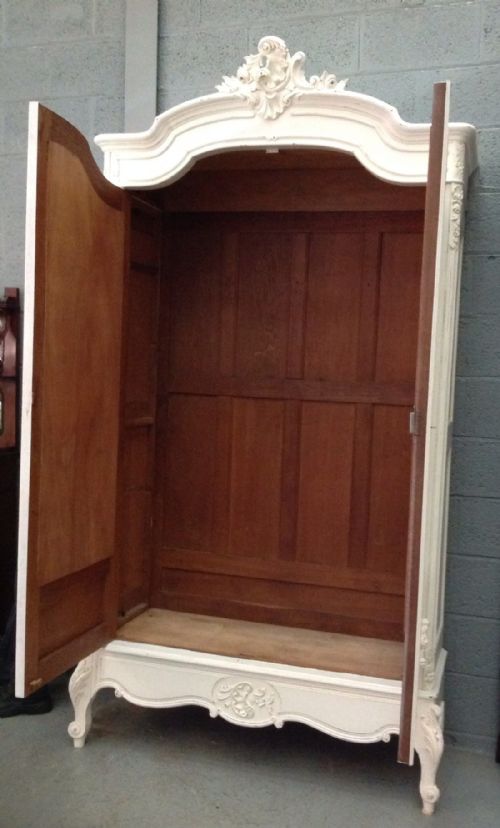 PAINTED CARVED FRENCH ARMOIRE - ADDITIONAL PHOTO 7