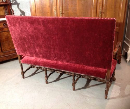 CARVED FRENCH WALNUT BENCH - ADDITIONAL PHOTO 6