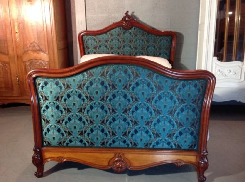 UPHOLSTERED FRENCH MAHOGANY BED - ADDITIONAL PHOTO 1