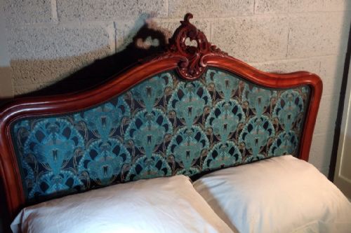 UPHOLSTERED FRENCH MAHOGANY BED - ADDITIONAL PHOTO 4