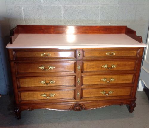 french mahogany marble top washstand - CATEGORY: ANTIQUE FURNITURE - DATED 1910