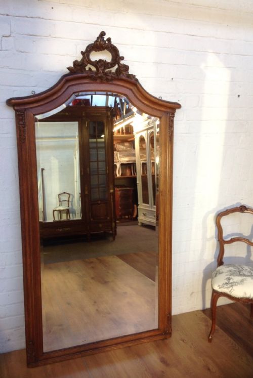 CARVED OAK FRENCH WALL MIRROR - ADDITIONAL PHOTO 4