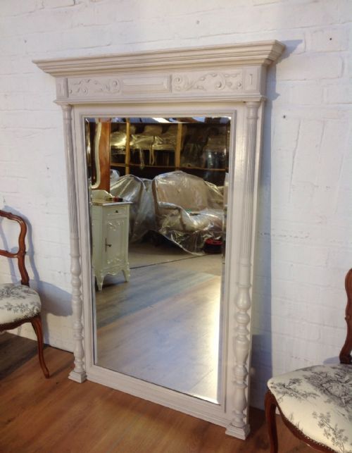 large painted french wall mirror - CATEGORY: ANTIQUE MIRRORS - DATED 1910