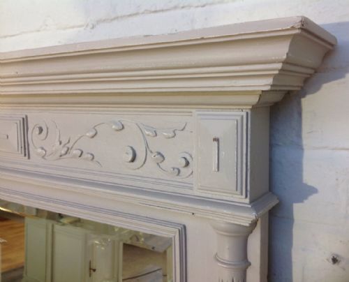 LARGE PAINTED FRENCH WALL MIRROR - ADDITIONAL PHOTO 1