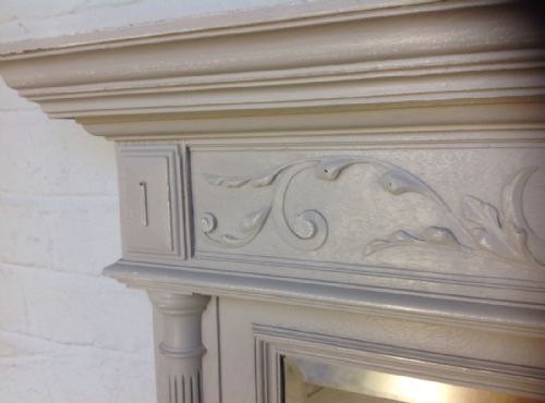 LARGE PAINTED FRENCH WALL MIRROR - ADDITIONAL PHOTO 2