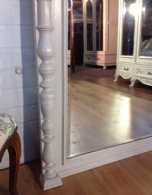 LARGE PAINTED FRENCH WALL MIRROR - ADDITIONAL PHOTO 3