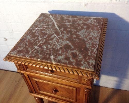 FRENCH WALNUT BEDSIDE CABINET - ADDITIONAL PHOTO 4