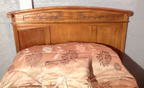 FRENCH MAHOGANY ARTS AND CRAFTS BED - ADDITIONAL PHOTO 8