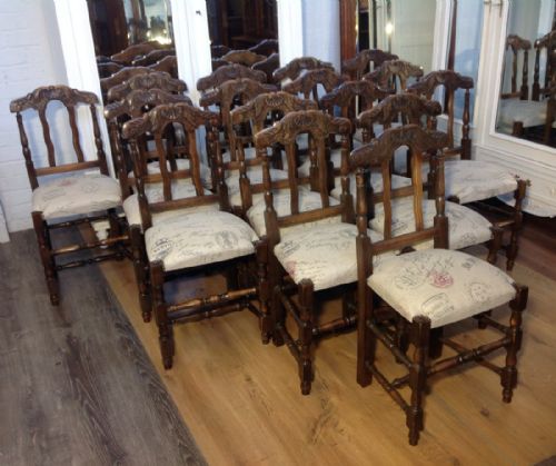 set of 16 french dining chairs - CATEGORY: ANTIQUE CHAIRS - DATED 1910
