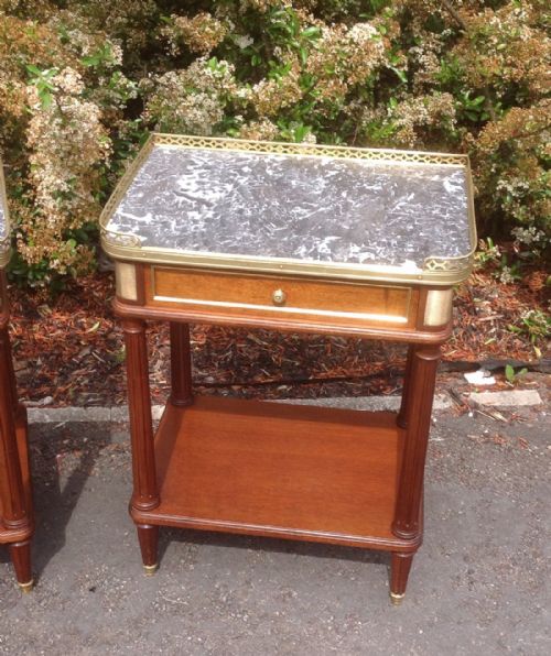 PAIR OF FRENCH MAHOGANY AND BRASS BEDSIDE CABINETS - ADDITIONAL PHOTO 8