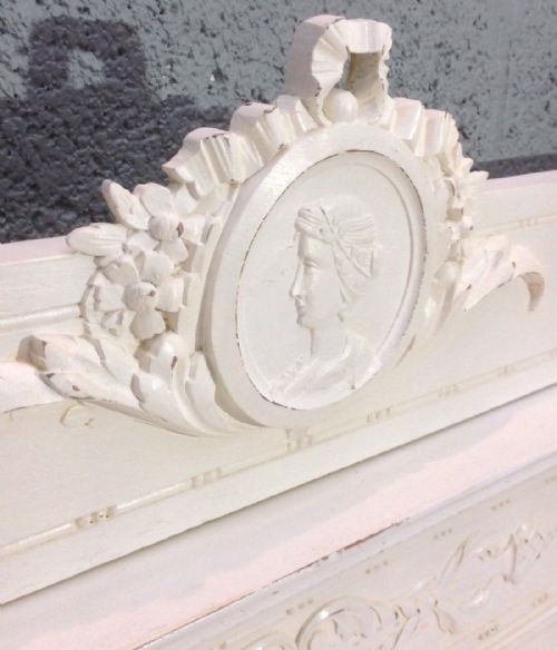 CARVED OAK FRENCH OAK PAINTED BED - ADDITIONAL PHOTO 11