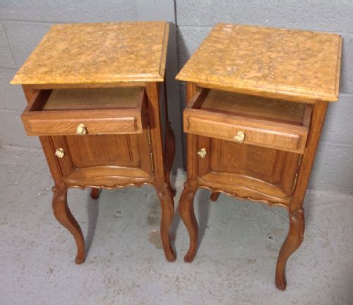 PAIR OF FRENCH OAK BEDSIDE CABINETS - ADDITIONAL PHOTO 9