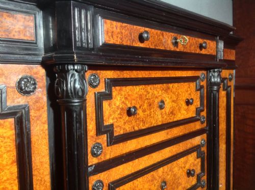 FRENCH CREDENZA IN AMBOYNA AND EBONISED WALNUT - ADDITIONAL PHOTO 7