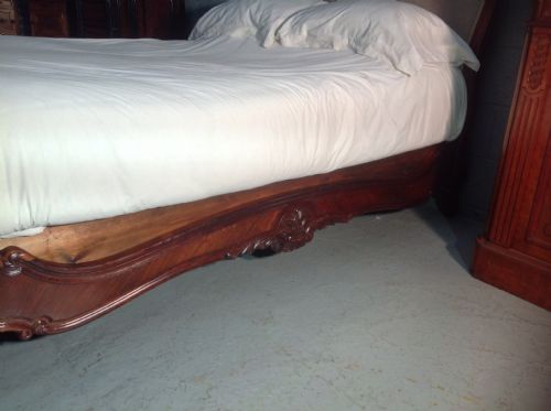 FRENCH ROSEWOOD BED NEWLY UPHOLSTERED - ADDITIONAL PHOTO 11